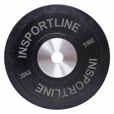 Obciążenie gumowe inSPORTline Bumper Plate 20 kg ∙ żeliwo chromowane ∙ otwór olimpijski 50 mm ∙ odporne na uderzenia ∙ gumowane