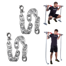 Zestaw łańcuchów siłowych inSPORTline Chainbos ∙ 2x20 kg ∙ wytrzymałe ∙ do przysiadów i martwego ciągu ∙ zaciski 50 mm ∙ ogniwa stalowe