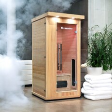 Sauna na podczerwień inSPORTline Mettsa 100 ∙ 4 promienniki ceramiczne ∙ chromoterapia 7 kolorów ∙ Bluetooth ∙ jonizator