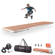 Ścieżka akrobatyczna Airtrack inSPORTline Airstunt 500x100x10 cm ∙ mocha mousse ∙ nośność 500 kg ∙ wodoodporna ∙ torba w zestawie