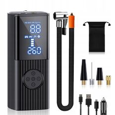 Pompka elektryczna akumulatorowa z powerbankiem 2w1 inSPORTline Dukefira ∙ kompresor ∙ max 150 PSI  ∙ światło LED ∙ 4 tryby ∙ 6000 mAh