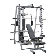 Atlas / maszyna wielofunkcyjna Body-Solid Deluxe GS348QP4 ∙ 95 kg stos ∙ Smith + wyciągi + ławka ∙ konstrukcja stalowa