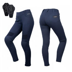 Legginsy motocyklowe damskie W-TEC Lukrecia Base Blue ∙ ochraniacze CE level 2 ∙ wysoki pas ∙ elastyczny stretch ∙ kieszenie z przodu i z tyłu ∙ zdejmowane ochraniacze ∙ miejski styl