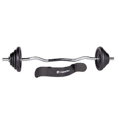 Zestaw gryf + talerze inSPORTline Castblack ∙ łamany 120 cm ∙ 30 mm ∙ 45 kg ∙ powlekane żeliwo