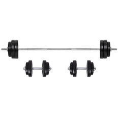 Zestaw hantli i obciążeń inSPORTline BS08 50 kg ∙ 14 krążków ∙ gryf 160 cm nośność 100 kg ∙ 2 hantle 35 cm ∙ 6 zacisków gwintowanych