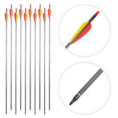 Strzały do łuku karbonowe inSPORTline Carbison ∙ spine 400 ∙ 29 g/strzała ∙ wymienne groty ∙ 10 szt.