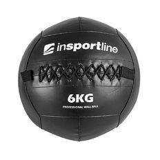 Piłka lekarska inSPORTline Walbal SE 6 kg ∙ możliwość mocowania gum / lin  ∙ podwójne szycie ∙ wytrzymała powłoka PVC ∙ BLACK EDITION