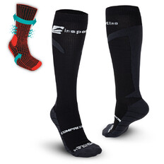Podkolanówki kompresyjne inSPORTline Compleano AG+ ∙ antybakteryjne ∙ Siltex AG+ ∙ lekki ucisk ∙ czarne