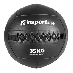 Piłka lekarska Walbal SE 35 kg inSPORTline ∙ pętle do taśmy, liny  ∙ podwójne szycie ∙ wytrzymała powłoka PVC ∙ BLACK EDITION