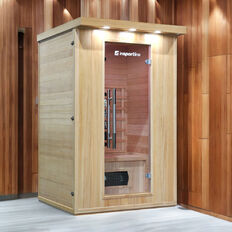 Sauna na podczerwień inSPORTline Mettsa 200 ∙ 6 promienników ceramicznych ∙ chromoterapia 7 kolorów ∙ Bluetooth ∙ jonizator