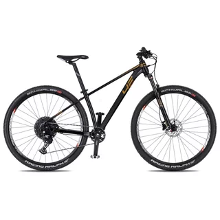 Młodzieżowy rower górski 4EVER Dark Sport 29" 8.0 ∙ napęd shimano deore ∙ widelec sr suntour air ∙ hamulce hydrauliczne - błyszczący czarny / brązowy