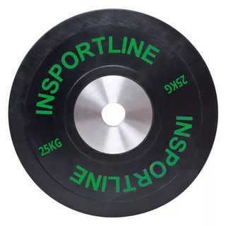 Obciążenie gumowe inSPORTline Bumper Plate 25 kg ∙ żeliwo chromowane ∙ otwór olimpijski 50 mm ∙ odporne na uderzenia ∙ gumowane