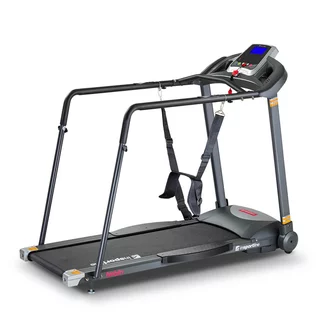 Bieżnia rehabilitacyjna do chodzenia inSPORTline Neblin z uchwytami ∙ regulacja 0,3–6 km/h ∙ pas lędźwiowy ∙ stabilna konstrukcja - Ciemny szary