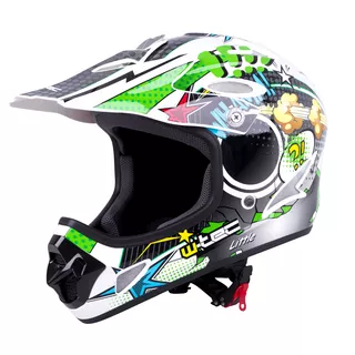 Kask downhillowy W-TEC FS-605 Allride ∙ full face ∙ do roweru i moto ∙ waga 940 g ∙ 13 otworów wentylacyjnych ∙ skorupa ABS ∙ regulowany - Cartoon