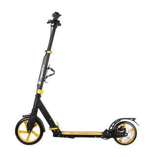 Hulajnoga miejska inSPORTline Discola ∙ amortyzacja ∙ hamulec tarczowy + nożny ∙ koła 230/200 mm ∙ nośność 100 kg ∙ rama aluminiowa - Żółty