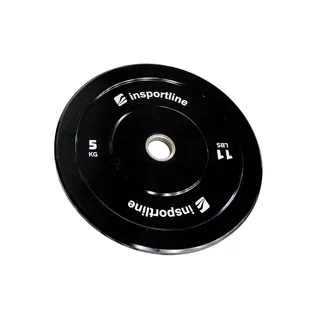 Obciążenie gumowe inSPORTline Bumper Plate Lite 5 kg ∙ żeliwo chromowane ∙ otwór olimpijski 50 mm ∙ odporne na uderzenia ∙ gumowane