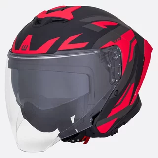 Kask motocyklowy W-TEC Voltik Graphic ∙ blenda przeciwsłoneczna ∙ wentylacja ∙ wyjmowana wyściółka ∙ homologacja ECE 22.06 - Czerwony