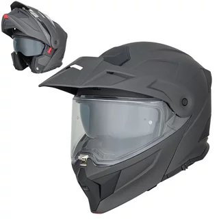 Kask motocyklowy 3w1 W-TEC Neovu ∙ blenda przeciwsłoneczna ∙ daszek demontowalny ∙ wentylacja - Szary