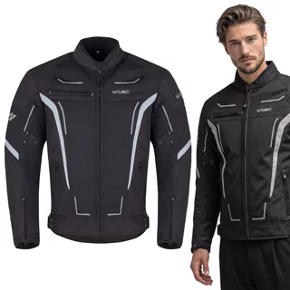 Letnia męska kurtka motocyklowa W-TEC Mirelio ∙ wentylacja AirVent ∙ ochraniacze CE ∙ membrana wodoodporna - Czarno-szary