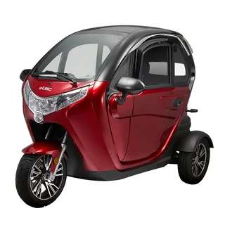 Elektryczny skuter zabudowany W-TEC Tukago ∙ trójkołowy ∙ mikropojazd ∙ 45 km/h ∙ zasięg 50 km ∙ nośność 240 kg ∙ kamera cofania ∙ ogrzewanie - Czerwony