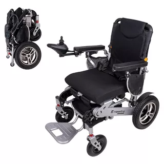 Składany wózek elektryczny / inwalidzki inSPORTline Hawkie II ∙ 700 W (2×350 W) ∙ sterowanie joystickiem ∙ lekka konstrukcja - Srebrny