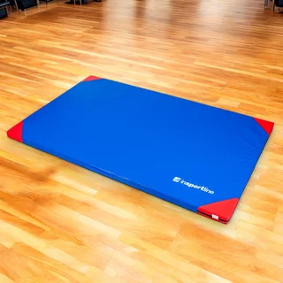Materac gimnastyczny inSPORTline Gabyk T90 200x120x6 cm ∙ wzmocnione narożniki ∙ zamek błyskawiczny ∙ antypoślizgowy ∙ 16 kg ∙ 2 uchwyty - Niebieski