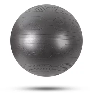 Piłka gimnastyczna inSPORTline Stretch Ball Ø 55 cm ∙ antypoślizgowa ∙ wypustki masujące ∙ nośność 200 kg ∙ pompka w zestawie - Czarny