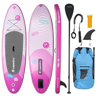 Paddleboard z akcesoriami deska SUP inSPORTline Wavelet 9'6" - Różowy