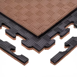 Mata Puzzle tatami podkładka do ćwiczeń inSPORTline Sazegul 100x100x2 cm - mousse mousse-czarny, wzór 5 pasków