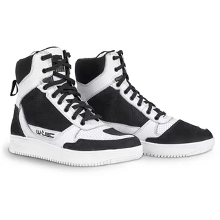 Buty motocyklowe W-TEC Bastige ∙ naturalna skóra ∙ ochrona kostek ∙ wzmocniona pięta i nosek ∙ antypoślizgowa podeszwa ∙ wentylacja - Czarno-biały