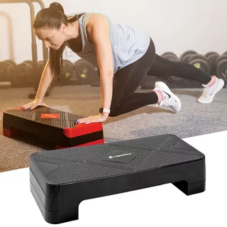 Step do ćwiczeń fitness regulowany inSPORTline AS150 ∙ nośność 200 kg ∙ antypoślizgowa powierzchnia ∙ lekki 2,32 kg - Czarny