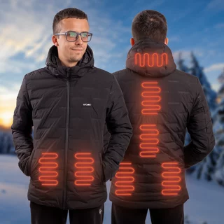 Męska kurtka ogrzewana W-TEC HEATborg ∙ 7 stref grzania ∙ 3 tryby temp. do 65°C ∙ włókno węglowe ∙ zasilanie USB ∙ wodoodporna
