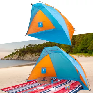 Namiot plażowy parawan inSPORTline Cortadura ∙ ochrona UV UPF40+ ∙ dla 3 osób ∙ waga 880 g ∙ włókno szklane ∙ stabilny