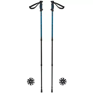 Kijki trekkingowe Ferrino GTA ∙ lekkie aluminiowe ∙ teleskopowe 60-135 cm ∙ 620 g (para) ∙ system blokady śrubowej ∙ talerzyki śnieżne - Niebieski