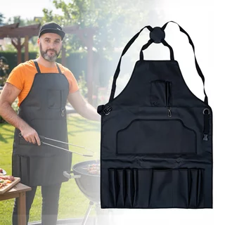 Fartuch do grilla inSPORTline Aphares 73x65 cm ∙ żaroodporny do 800°C ∙ pyłoszczelny ∙ kieszenie ∙ karabińczyk
