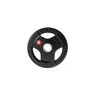 Obciążenie gumowane inSPORTline Graton 2,5 kg ∙ uchwyty boczne ∙ otwór 30 mm ∙ żeliwny rdzeń ∙ powłoka gumowa