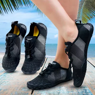 Buty kąpielowe / jeżowce do wody inSPORTline Nugal ∙ unisex ∙ ochrona palców ∙ szybkoschnące ∙ system szybkiego zapinania ∙ lekka waga 179 g - Czarny