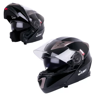 Kask motocyklowy z blendą Flip-Up W-TEC Pezzon - czarno-brązowy