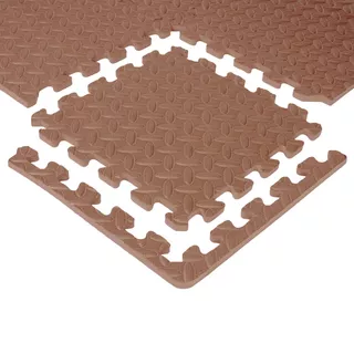 Mata antypoślizgowa puzzle inSPORTline Famkin ∙ 12 elementów 30×30×1,2 cm ∙ materiał PE ∙ obciążenie max 120 kg ∙ z krawędziami - mus mokka