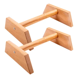 Drewniane uchwyty do pompek inSPORTline Gripolix 40 cm ∙ nośność 120 kg ∙ antypoślizgowe gumowe podkładki ∙ drewno bukowe
