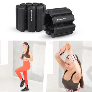 Obciążniki fitness na kostki i nadgarstki inSPORTline Brace 2x1,5 kg ∙ silikonowe ∙ regulowane obciążenie ∙ z rzepem - Beżowy