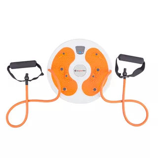 Twister obrotowy inSPORTline Twist Digital ∙ licznik LCD ∙ 2 ekspandery ∙ punkty magnetyczne ∙ średnica 28 cm ∙ nośność 90 kg - Pomarańczowy