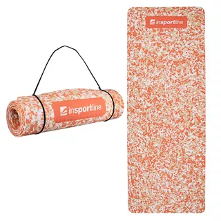 Mata fitness inSPORTline Camu 173×61 cm ∙ grubość 0,8 cm ∙ miękka tpe ∙ amortyzacja wstrząsów ∙ waga 1,3 kg - Pomarańczowy kamuflaż