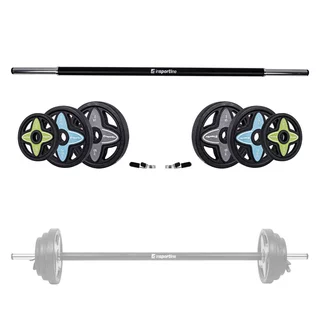 Sztanga fitness inSPORTline Pumpstar 2-20 kg ∙ Winylowe talerze ∙ Gryf 130 cm - OUTLET