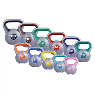 Hantle kettlebell inSPORTline Vin-Bell 1-20kg ∙ powłoka winylowa ∙ 4 gumowe podkładki ∙ stabilny chwyt