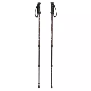 Kijki trekkingowe inSPORTline Treking ∙ teleskopowe ∙ antypoślizgowy uchwyt ∙ regulacja 67–135 cm - Ciemny brązowy