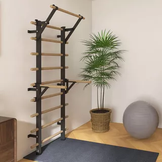 Drabinka gimnastyczna wielofunkcyjna inSPORTline Wootaline 199×80 cm ∙ 9 szczebli ∙ drążek i poręcze ∙ nośność 150 kg