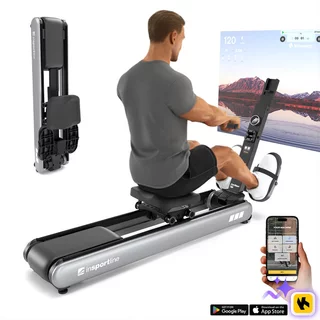 Wioślarz magnetyczny inSPORTline ZenRow 30 ∙ z generatorem prądu ∙ 32 poziomy oporu ∙ Bluetooth ∙ składany ∙ aplikacje mobilne