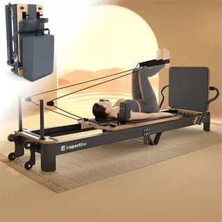 Profesjonalny reformer do pilatesu inSPORTline Comfolder ∙ składany ∙ nośność 150 kg ∙ rama aluminiowa ∙ regulacja oporu