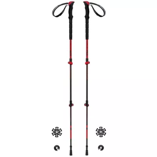 Kije trekkingowe Ferrino Nuptse ∙ ultralekki carbon ∙ teleskopowe 3-częściowe ∙ antypoślizgowy uchwyt ∙ system Lock&Go ∙ talerzyki śniegowe
